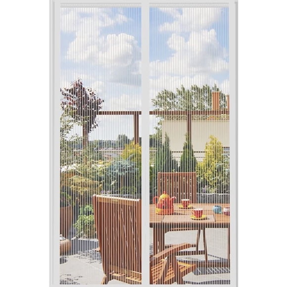 Magnetic Mosquito Net for Doors, Magnetic Fly Screen Curtains for Doors, Insect Screen Curtains, Sliding Bay Window Mosquito Net, Magnetic Mosquito Net Without Drilling (100 x 210cm, White)