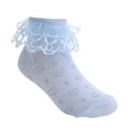 thumbnail image 1 of dmqupv Baby Socks Children's Socks Spring And Fall Lace Lace Girls Socks Dance Breathable Student Short Socks Children's Socks Blue,Size for 8-11 Years, 1 of 5