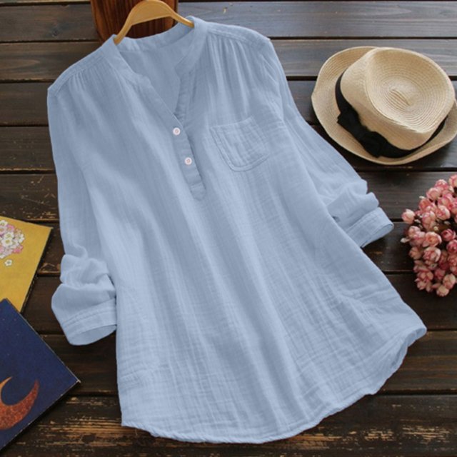 Women's Knot Long Sleeved Button Down Small V Neck Shirt Loose Multicolor Top Sports Tops for Women Oversize Denim Shirt Ladies Blouses Button down Medium Sleeves for Ladies under Shirts Women Long