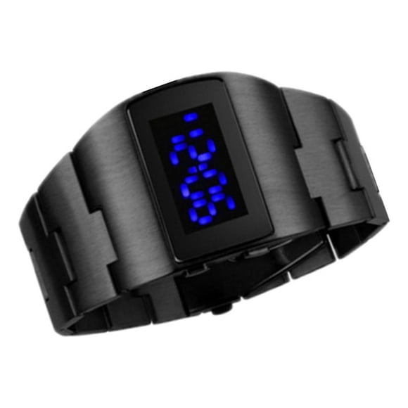 Maoww Men Watch Blue LED Fashion Watches Electronic Movement Business Fashion Male Clock Gifts Work Office Conference