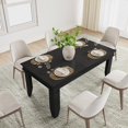 thumbnail image 2 of Black 63 Inch Rectangular Dining Table for 4-6 People, Sturdy Thick Leg Kitchen Table for Dining Room Home Office, 2 of 8