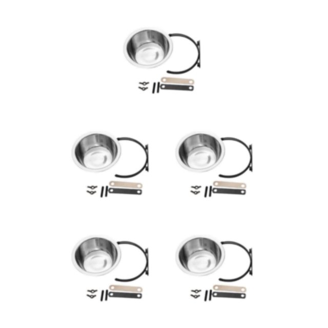 Maytalsory Reduce Spills And Mess Disassembled Pet Bowl Silver With Convenient 13CM 5Set