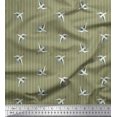 thumbnail image 1 of Soimoi Silk Fabric Stripe & Stork Bird Decor Fabric Printed Yard 42 Inch Wide, 1 of 3