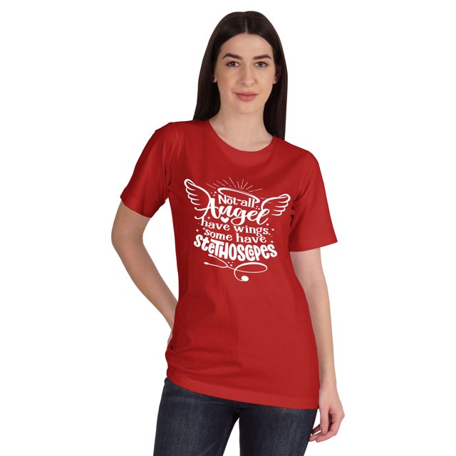 Inkmeso T-shirt Nurse pour Femmes Not All Angel Have Wings Some Have Stethoscopes