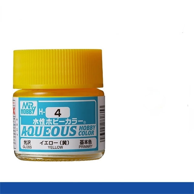 Mr. Hobby Aqueous H4 Gloss Yellow Acrylic Paint 10ml for Scale Models & Miniatures