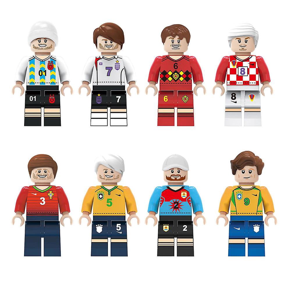 8pcs/set Football Player Building Blocks Minifigures Toy