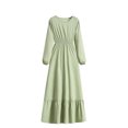 thumbnail image 1 of Gspmoly Robes pour Femmes, Robe Décontractée Mode pour Femmes à Col Rond à Manches Longues, Robe Longue à Taille, Robes de Mariage pour Femmes Offres du Jour, 1 of 6