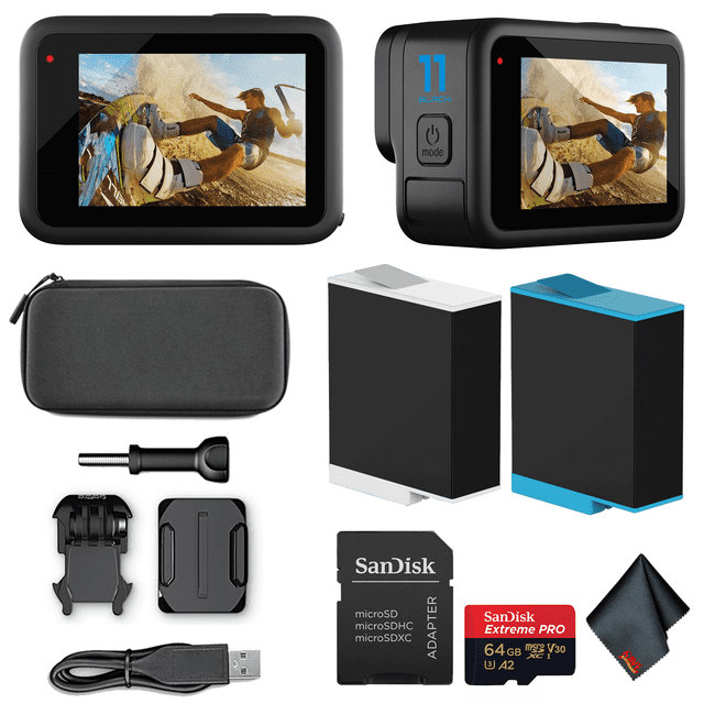 GoPro HERO11 (HERO 11) - Waterproof Action Camera with + 64GB Card and Extra Battery