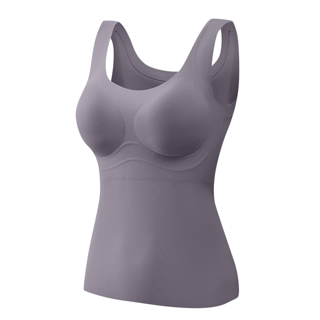 RXIRUCGD Haut Chaud Chauffant pour Femmes, Mode, Uni, à Encolure Ronde, avec Coussinet de Poitrine ( Gris, Taille : L )