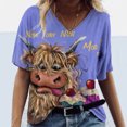 thumbnail image 2 of Babysbule Liquidation Hauts pour Femmes Grande Taille Femmes Manches Courtes Imprimé Col en V Hauts Tee T-Shirt Blouse, 2 of 5