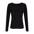 thumbnail image 4 of WRKEKC Blouse à Manches Longues pour Femmes, Couleur Unie, T-Shirt Décontracté à Col Rond pour Femmes, Tenue Quotidienne et de Bureau au Style Classique et Port Confortable, 4 of 7