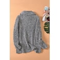 thumbnail image 2 of Pulls Femmes Chauds Asymétriques Tricotés Col Roulé Unis Enveloppants Manches Longues Chemises Tops Décontractés TTG, 2 of 4