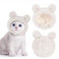 thumbnail image 4 of Cozy Bear Ears Pet Hat Headband Adjustable Knit Cap for Cats & Small Dogs, Costume Accessory, Stretchy Chin Strap, 4 of 9