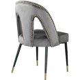 thumbnail image 4 of Meridian Furniture Akoya Velvet Dining Chair, Gray (Set of 2), 4 of 6