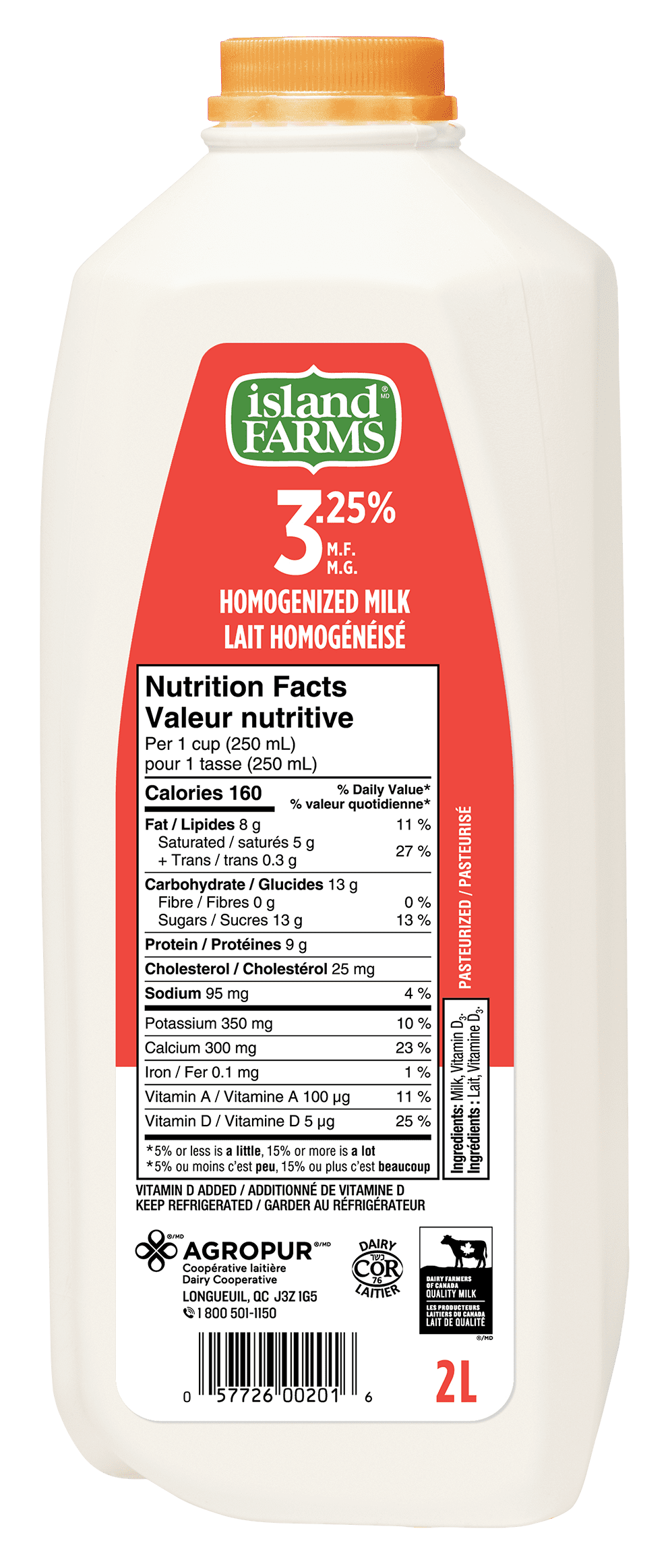 Island Farms 3.25% Homogenized Milk 2L