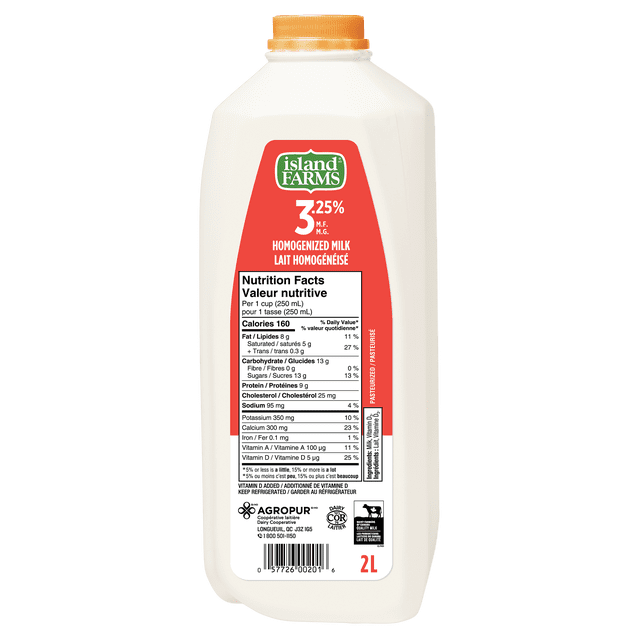 Island Farms 3.25% Homogenized Milk 2L