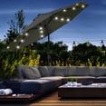 thumbnail image 2 of Outsunny 9ft Solar Patio Umbrella with LED Lights Tilt Canopy, Grey, 2 of 10