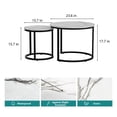 thumbnail image 2 of Semiocthome Modern Nesting Coffee Table Set,End Table for Living Room, 23.6" W, White,Marble Pattern, 2 of 7