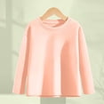 thumbnail image 4 of Kids' Solid Color Long Sleeve Round Neck Top - Comfortable Polyester Spandex Blend for Daily Wear, Travel, and Parties, 4 of 7