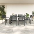 thumbnail image 1 of vidaXL 7 Piece Garden Dining Set Black Steel and Textilene, 1 of 5