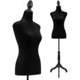 thumbnail image 1 of FDW Female Mannequin Dress Form, Adjustable Height 49.6-63.4 Inch, High Density Foam, Black, 1 of 5