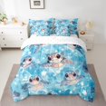 thumbnail image 2 of Erosebridal Sea Turtle Bedding Sets Full Size, Ocean Animal Comforter Sets with Sheets, Cartoon Theme Decor, Reversible 7 Pieces, 2 of 5
