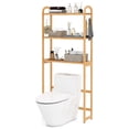 thumbnail image 1 of Gymax Bamboo over the Toilet Storage Shelf w/3-tier Open Shelf Adjustable Shelves, 1 of 10
