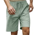 thumbnail image 1 of Mens Shorts, Mens Summer Leisure Sports Elastic Waist Solid Color Drawstring Pocket Shorts, 1 of 4