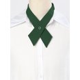 thumbnail image 3 of INSPIRE CHIC Unisex School Uniform Solid Adjustable Button Criss-Cross Bow Tie Army Green One Size, 3 of 6