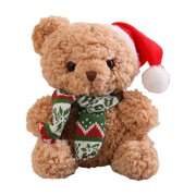 Eoozwa Christmas Teddy Bear Stuffed Animals, 9″ Teddy Bear Plush Toy with Hat Birthday Xmas Valentine's Day Gifts for Kids Girlfriend