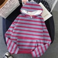 thumbnail image 3 of IMENGL Striped oversized plus size hoodie, Purple L, Size M-5XL, 3 of 4