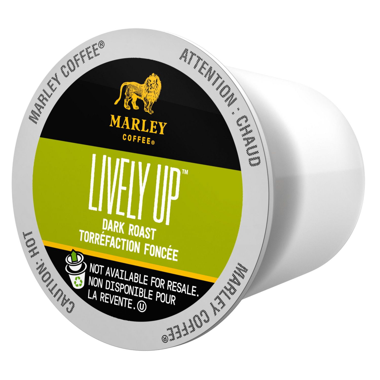Marley Café, Lively Up, Torréfaction Foncée, Capsules Compatibles K-Cup à Portion Individuelle, 12 Capsules