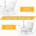 thumbnail image 2 of Ktaxon Mid Century Rocking Nursery Chair Solid Wood Frame Accent Chair, Line fabric Upholstered Glider Rocker Modern Padded Armchair with Lumbar Pillow Beige, 2 of 12
