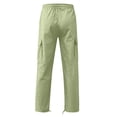 thumbnail image 3 of RKSTN Cargo Pants for Men Drawstring Solid Color Casual Multiple Pockets Trousers Outdoor Fitness Pants with Pockets, 3 of 4