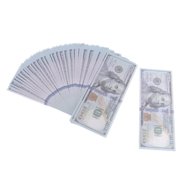 100 Faux Billets Dollars – Argent Factice Pour Jeux, Décoration Et Apprentissage Financier