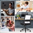 thumbnail image 4 of BestOffice Chaise d'Ordinateur Pivotante à Roulettes Ergonomique Exécutive avec Soutien Lombaire Tabouret de Tâche Réglable pour la Maison et le Bureau, Blanc, 4 of 7
