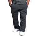 thumbnail image 1 of Men Fleece Sweatpants Cargo Trousers Drawstring Athletic Gym Workout Running Pants with Pocket Black XL, 1 of 5