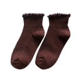 thumbnail image 1 of GDREDA Thermal Socks Women Edge Vertical Striped Boat Socks Fresh Socks Coffee,One Size, 1 of 3