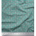 thumbnail image 1 of Soimoi Moss Georgette Fabric Leaves & Floral Block Print Fabric by Yard 42 Inch Wide, 1 of 4