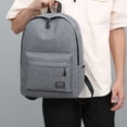 thumbnail image 2 of Backpack Large Capacity Adjustable Strap Solid Color Simplicity Outdoor Nylon Travel Bag, 2 of 9