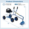 thumbnail image 3 of Gymax Sand Digger for Kids w/2-Handed Controls Flexible Shovel 360° Rotatable Function Blue, 3 of 10
