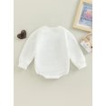 thumbnail image 4 of Faithtur Infant Baby Fall Romper, Long Sleeve Round Neck Letter Embroidery One-Piece Bodysuit, 4 of 8