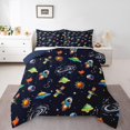 thumbnail image 1 of Erosebridal Cartoon Outer Space Bedding Toddler Comforter Set, Galaxy Print Down Comforter, Black, Reversible 2-Piece, 1 of 7