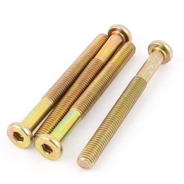 Unique Bargains Vis de Tête de Douille Hexagonale Filetée M8 x 80mm Ton Bronze 4 Pcs