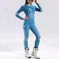 thumbnail image 4 of Women's Thermal Underwear， Breathable & Moisture-Wicking， High-Compression Base Layer Set for Skiing， Hiking， Running， Cold Weather， Solid Color, 4 of 5