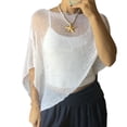 thumbnail image 1 of White Wraps Mesh Poncho Womens Poncho Lightweight Summer Pullover Sweater, 1 of 3