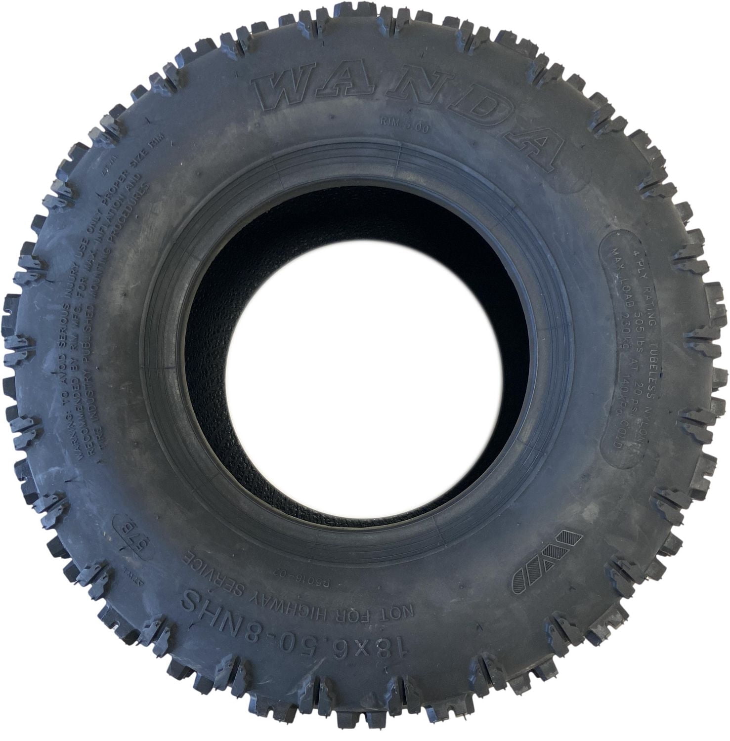 Wanda P5016 Pneu souffleuse à neige 4.10-4 2PLY sans chambre 225 lb Crampons agressifs