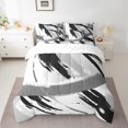 thumbnail image 2 of YST Black Grey 7 Piece Comforter Set, Brush Strokes Oil Painting, Full Size, Gradient Abstract Design, 2 of 4