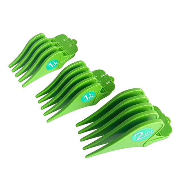 3 Pcs Peignes de Limite pour Cheveux 32mm 38mm 51mm, Accessoire de Protection de Coupe de Couleur Verte. l'Ensemble Comprend Trois Peignes Guides en ABS Conçus pour Tondeuses à Cheveux, avec des Tailles de 32mm, 38mm et 51mm. Chaque Peigne Présente une Conception Lisse pour Glisser Facilement dans les Cheveux et Est compatible avec les Tondeuses Ajustables standard. les Peignes Sont Affichés dans une Vue Orientée vers l'Avant, Classés par Ordre de Taille Croissant.