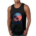 thumbnail image 3 of Sentmoon Débardeur pour Homme Été Sans Manches Col Rond Chandail de Compression Homme Imprimé Palmier Coupe Ample Évacuation de l'Humidité sous-Vêtement Chandail de Compression Homme Hawaii pour la Course par Temps Chaud L, 3 of 6